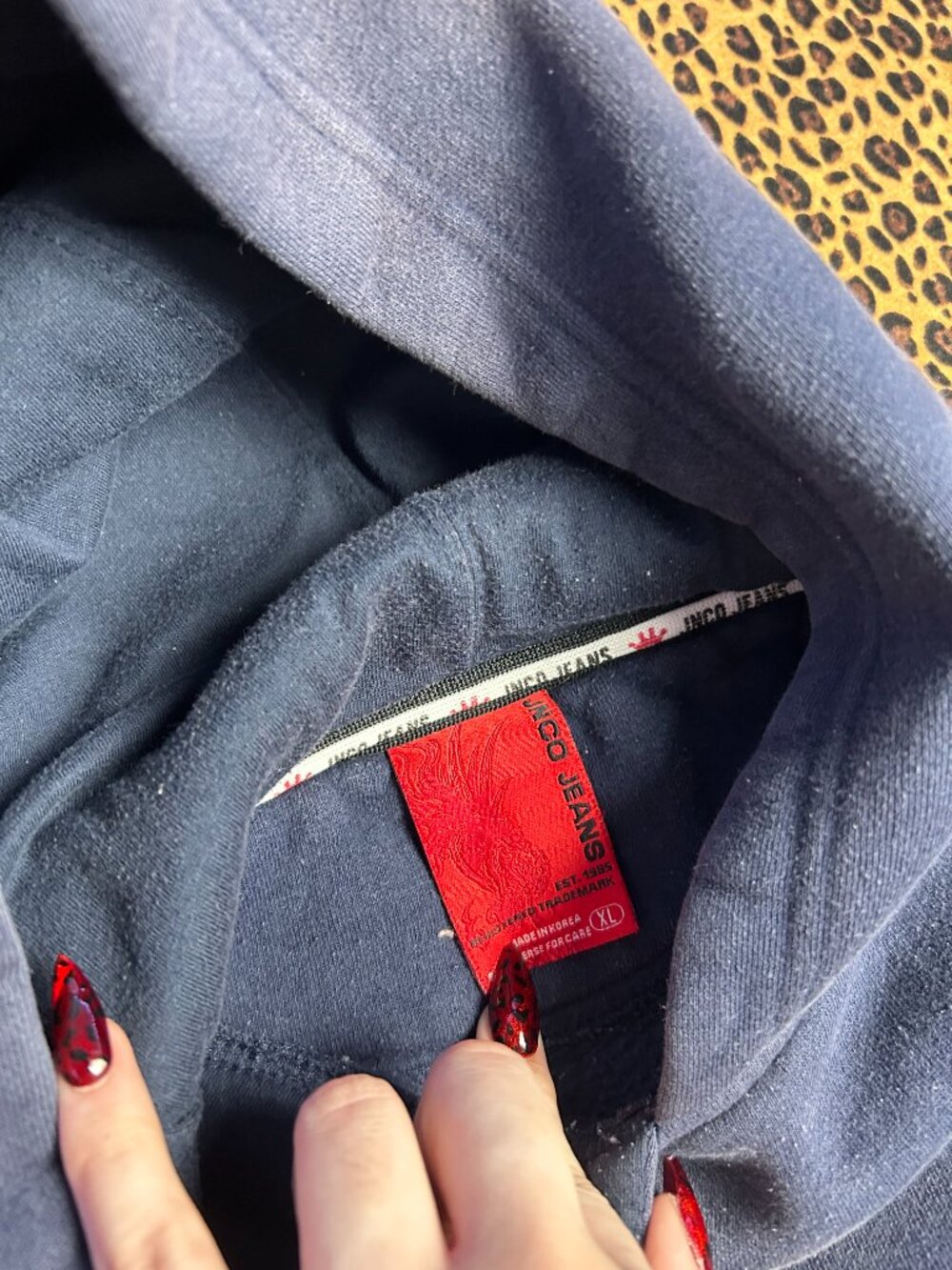 Y2K JNCO blue hoodie - Picture 4 of 5